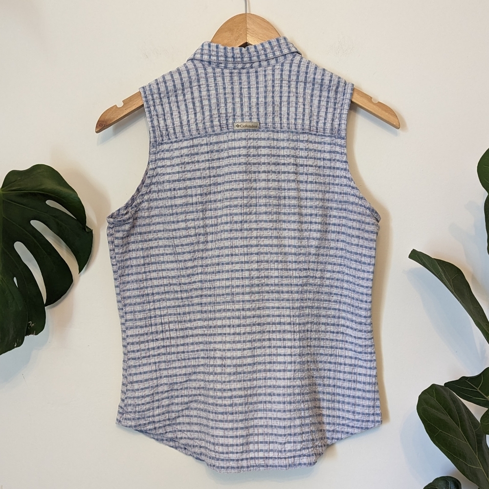 Columbia | S | Button Front Lavender + Blue Button Front Top - Picture 4 of 9